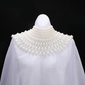 Colliers Collier de mode perle robe de mariée épaule chaîne accessoires perles faites à la main design marque pour femmes bijoux en gros