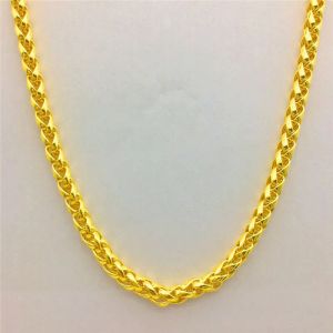 Colliers Fashion Thailand Sand Gol Collier 14K Collier épais Collier de chaîne en or jaune épais