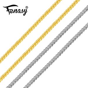 FENASY Echte 18K Wit Geel Rose Gouden Ketting Kostprijs Verkoop Puur 18K Gouden Ketting voor liefde Beste Cadeau Voor vrouwen