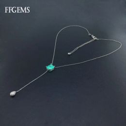 Colliers ffgems créé émeraude pendentif collier gemmstone fin bijoux pour femmes en fiançailles.