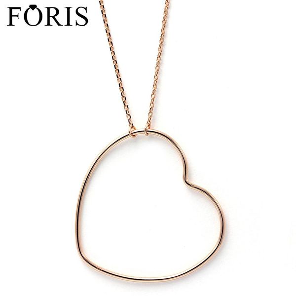 Colliers FORIS bijoux de mode de haute qualité couleur or Rose grand collier coeur d'amour pour les femmes meilleur cadeau de noël PN034