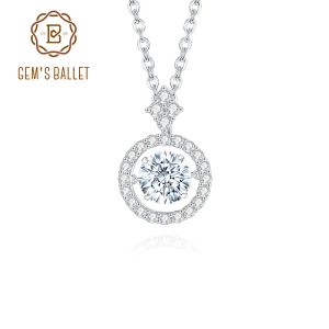 Kettingen Gem's Ballet Sterling Sier Hanger voor Vrouwen Sieraden Moissanite Diamanten Ketting met Twinkle Setting Moissanite Steen