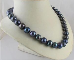 Colliers Véritable collier de perles noires de Tahiti de 89 mm 18'' AAA