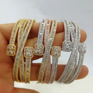 Colliers Godki Maxi Taille Crossover 3 Colours Bracelet Brangle For Women Wedding Party Zircon Engagement Crystal Engagement Dubaï Bijoux Bijoux