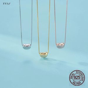 Collares Collar de frijol de oro para mujer, collar delicado de plata de ley 925, joyería minimalista hipoalergénica, idea de regalo de Navidad para niñas