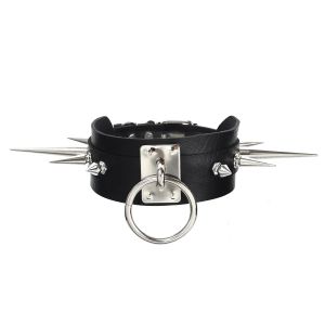 Colliers Goth Spike Choker collier noir Pu Leather accessoires gothiques Femme Punk Chocker Emo Cosplay Bijoux