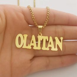 Colliers gothiques avec nom personnalisé, pendentifs, chaîne Maxi Colar, Bijoux pour femmes, LOGO personnalisé pour hommes, anniversaire