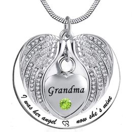 Kettingen Oma Crystal Crematie Urn Ketting voor As Aandenken Crematie Sieraden voor Menselijke As RVS Memorial Hanger