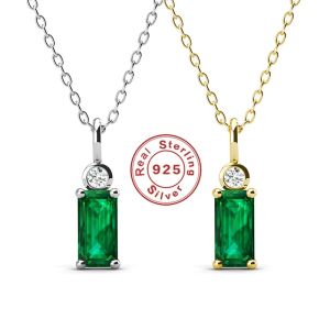 Colliers Collier vert pour femmes gemmes argent 925 bijoux victoriens et accessoire émeraude chaîne en or 18 carats pour femmes nouveau dans Kpop Girl Gift