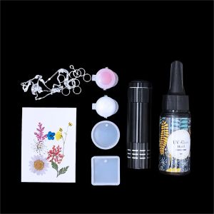 Collares Kit de molde de resina de fundición de flores secas hechas a mano Resina epoxi UV Colgante Fabricación de joyas Molde de silicona para manualidades Suministros