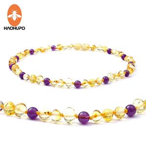 Kettingen HAOHUPO Amber ketting voor baby vrouwen handgemaakte moederdagcadeaus geknoopte natuurlijke edelsteen Baltische barnsteen kralen kraag mama sieraden