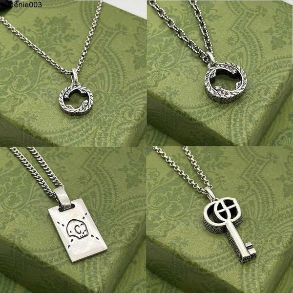 Colliers Haute Qualité Bijoux Collier 925 Chaîne En Argent Hommes Femmes Clé Crâne Tigre avec Lettre Designer Cadeau De Mode