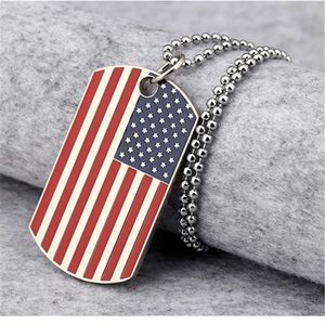 Colliers Hip Hop Street US Drapeau Pendentif Mode Punk Hommes Militaire Carte Chaîne Collier Vente Chaude G220524