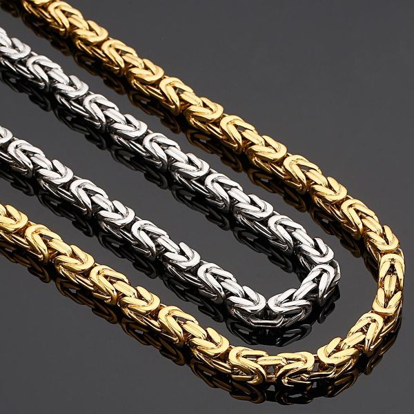 Colliers Hiphop hommes colliers 60CM longue chaîne tressée collier hommes plaqué or en acier inoxydable bijoux faits à la main accessoires en gros