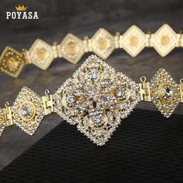 Colliers vente chaude couleur or femmes ceinture chaîne en métal ceinture bijoux longue longueur réglable mariage Caftan robe ceinture