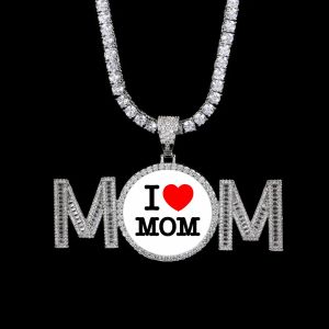 Colliers Iced Out Memory Collier Photo Collier pour femmes Hip Hop Picture de médaillons personnalisés Meilleur cadeau pour maman bijoux