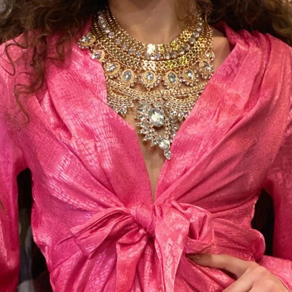 Colliers Indian Ethnic Status Grand Collier Femmes Fashion Crystal Rimestone Maxi Long Collier Big Bib Choker Collier Boho Boho