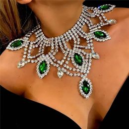 Colliers INS magnifique strass creux grand collier ras du cou bijoux de mariage pour femmes de luxe cristal grande pierre précieuse pendentif collier ras du cou