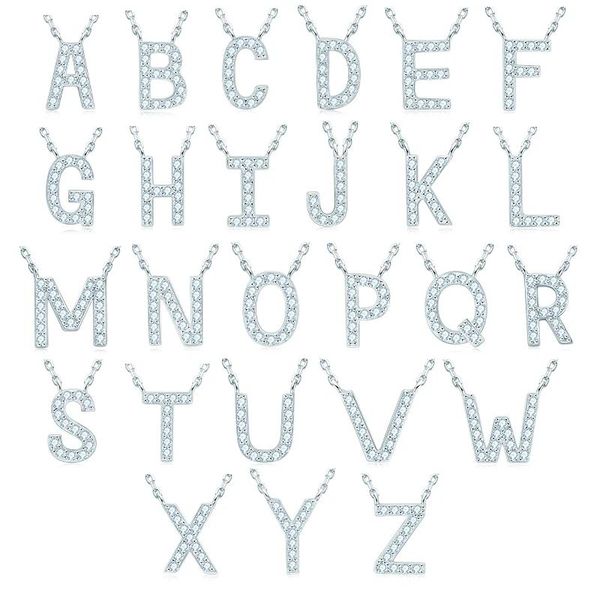 Colliers Iogou 1.4mm D couleur Moissanite diamant collier initial 26 lettre nom collier Sier pour femmes pendentif à breloque pour enfants filles