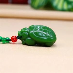 Kettingen Jade Dragon Turtle hanger Gemstone Stone Green Gifts For Women Accessoires Natural Amulets Charm Chinese ketting sieraden