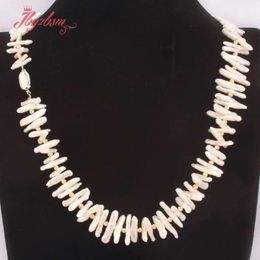 Collares Envío Gratis JBYZBSM Natural AAGrade Original perla de agua dulce genuina cuentas blancas cadena de nudos joyería de mujer gargantilla collar 20"