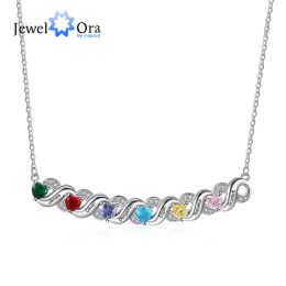 Colliers Jewelora Personnalisé Pendant Infinity avec 27 Persons de naissance Colliers de nom gravé personnalisé pour les femmes Cadeau de famille de Noël