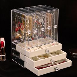 Kettingen sieraden organisator doos opslag groot formaat transparante acryl -display case hangende ketting oorbellen sieradendozen zwerfkinderen