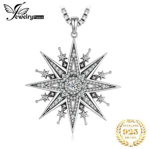 Collares Jewelrypalace Vintage Gótico Estrella del Norte Sterling Sier Colgante Collar Punk Cubic Zirconia Colgante Llamativo Sin Cadena