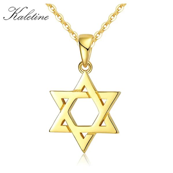 Colliers Juif Magen Star of David Sterling 925 Collier argenté Femmes hommes Israël Judaica Hébrew Jewelry Hanukkah Pendants Gold Couleur