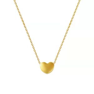 Colliers Jicai 999 Pure Gold Real 24k Gold Heart Pendant Collier Solid 18K Au750 Gol Chain pour femmes Fine bijoux Gift de mariage