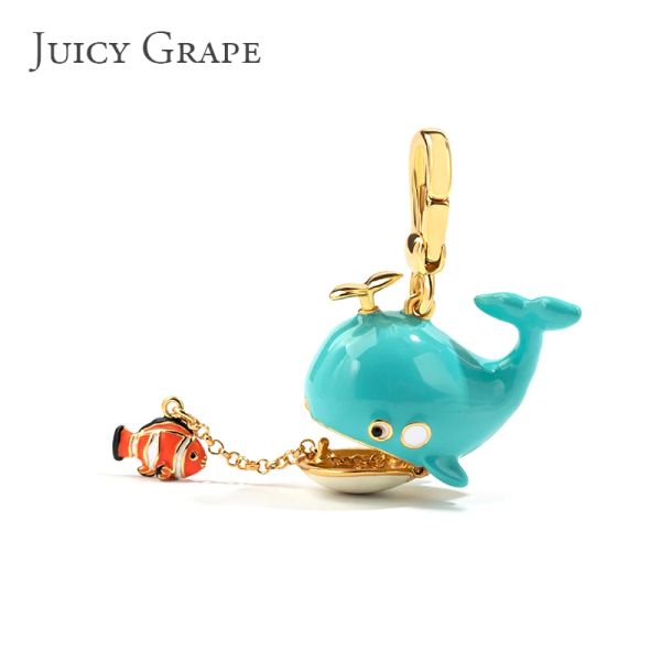 Colliers Juicy Grape Migne Whale Pendant Collier pour hommes et femmes Colliers de poisson simples Accessoires de chaîne de chaîne Bijoux Cadeau de Noël