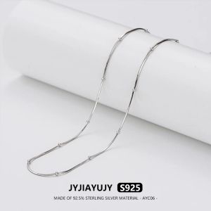 Kettingen Jyjiayujy 100% Sterling Silver S925 ketting 40/45/50 cm slangenketting met 1,5 mm bal Rhodium Geplateerd sieraden Gift Daily AYC06