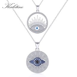 Colliers Kaletine Luxury Crystal Evil Eye Prendant Charmes pour collier Faire bricolage 925 Silter Silver Email Charm Birthdan