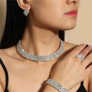 Colliers coréens Bijoux de mode à chaud à chaud, zircon incrusté de cuivre, collier brillant de luxe