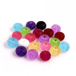 Kettingen Kwoi Vita Chunky 12mm 200pcs Acryl Rondelle Flat Rhinestone Spacer -kralen voor ketting sieraden Groothandel