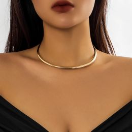 Kettingen lacteo eenvoudige gouden kleur metalen ijzeren ketting ketting kraag voor dames dames sieraden op de nek choker torques trouwfeest nieuw