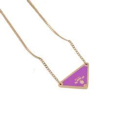 Collier de créateur pendentif pour femme bijoux de signature triangulaire colliers minces lettre plaqué argent couleur mode ornementzl191 H4