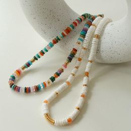 Colliers LONDANY collier soucoupe volante couleur perlée clavicule chaîne femme mode européenne et américaine coquille perle cou chaîne collier
