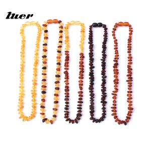 Colliers LUER 16 couleurs Bracelet de dentition ambre/collier pour bébé/ambre brut bave bijoux d'ambre bruts certifiés de la plus haute qualité/unisexe