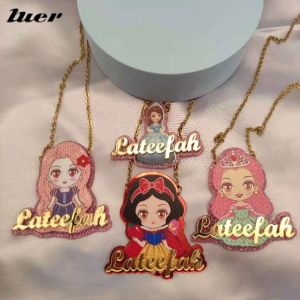 Collares Luer's personalizados de nombre para bebés Collares/Nombre de acrílico Cabello Cabello