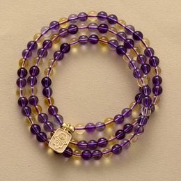 Colliers Luxe 108 perles Malas spirituel 6MM cristal naturel Hamsa charme énergie méditation colliers étiré Yoga empilable Bracelet