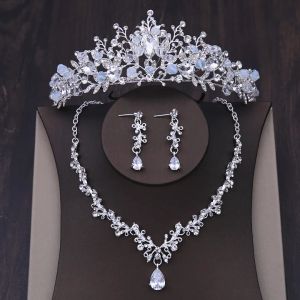 Colliers Luxury Crystal Heart Wedding Bijoux Ensembles