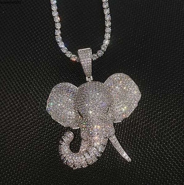 Halsketten Luxusschmuck Silber Gold Diamant Elefant Designer Halskette 14k Zirkonia Tier Modestil