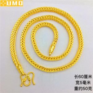 Kettingen Luxe Thailand Zand Gouden Ketting Dikke Slang Bot Geel Goud Kleur Ketting voor Mannen Bruiloft Verloving Sieraden Geschenken