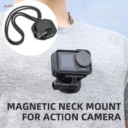 Colliers Action magnétique Caméra Nou Mount coffre Body Campe Campagne Collier Lonyard POV Vlog Holder pour GoPro 11 / Insta360 x3 / Action 3