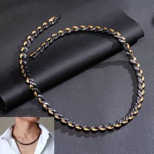 Kettingen Magnetische Lange Ketting Mannelijke Zwarte Gouden Ketting 49cm Gezondheid Energie Magnetische Therapie Heren Ketting Artritis Hart Ketting Sieraden