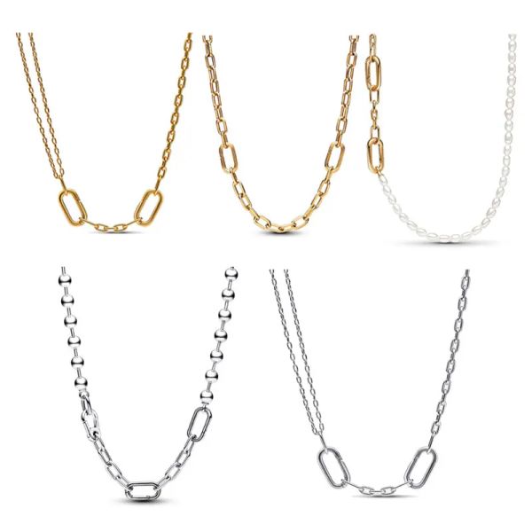 Colliers Me 2023 Bijoux de tendance faisant un nouveau réel 925 Collier de perle de coquille cultivée en argent pour femmes Girl Girl Gift Adjustable Chain with Pédant