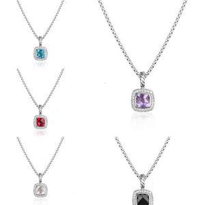 Colliers Hommes Créateurs de bijoux Collier torsadé de haute qualité Petite BlueTopaz Noir Onyx Améthyste Grenat Diamant Bijoux haut de gamme Femmes