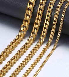 Colliers pour hommes en acier inoxydable or Collier de chaîne de liaison cubaine pour les cadeaux de bijoux masculins 311 mm hknm1569363203