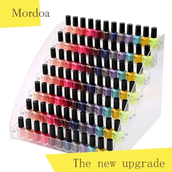 Collares Mordoa Caja de maquillaje acrílica Organizador de almacenamiento de esmalte de uñas Estante de 234567 capas Soporte para presentación de joyería
